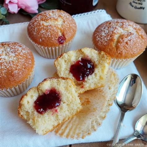 MUFFIN SOFFICE CUORE MARMELLATA dolce con yogurt Cucinare è come amare