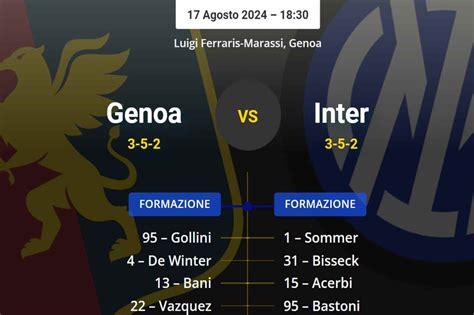 Genoa Inter Probabili Formazioni Ultime News Sulle Scelte Di Inzaghi