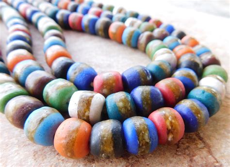 Mixed Krobo Sand Cast Beads Mm African Recycled Glass Beads