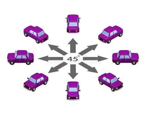 Rotation 3d Car By 45 Degrees Stock Vector Illustration Of Isometry