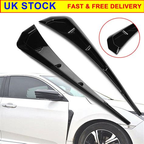 X Universal Glossy Black Car Exterior Side Fender Vent Air Wing Cover