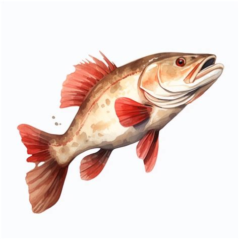 Premium Ai Image Watercolor Style Largemouth Bass Fish Clipart