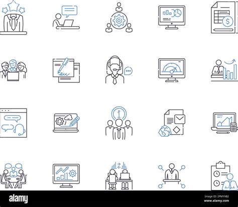 Workflow And Office Outline Icons Collection Workflow Office