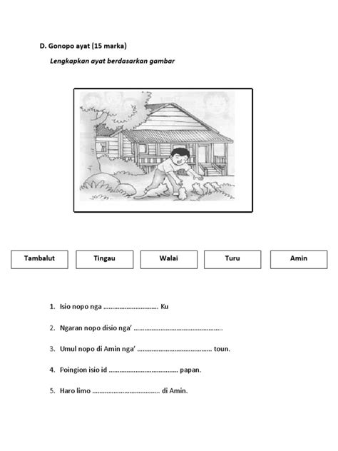 Lengkapkan Ayat Berdasarkan Gambar D Gonopo Ayat 15 Marka Pdf