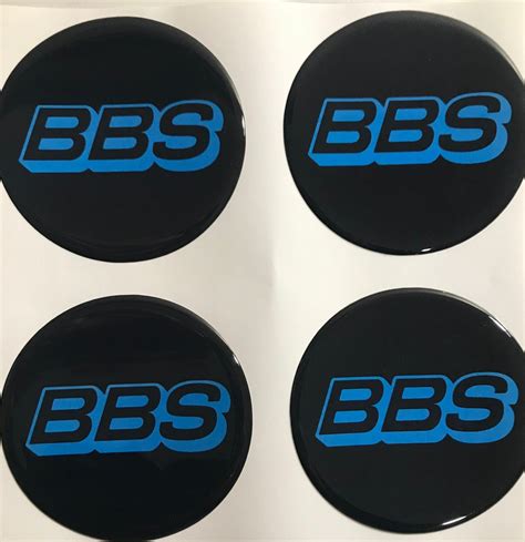 SET 4 All Sizes BBS Silicone Stickers Emblem Domed For Wheels Rim