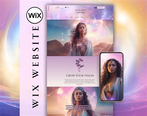 Spiritual Wix Website Template Mystical Pink Purple Website Theme