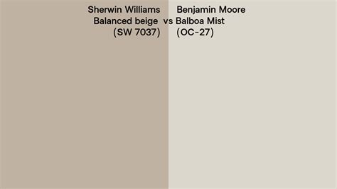 Sherwin Williams Balanced Beige SW 7037 Vs Benjamin Moore Balboa Mist