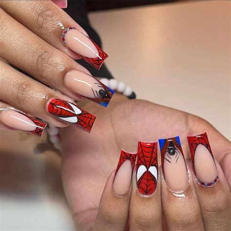 Embrace Your Inner Hero With Black Spiderman Nails