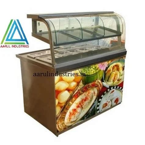 Stainless Steel Golgappa Chat Papri Counter For Street Food Stall At