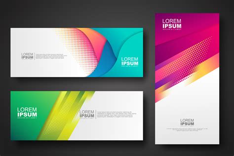 Banner set design template in trendy dynamic gradient colors 20960822 ...