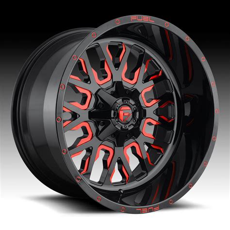 Fuel Stroke D612 Black Milled Red Tint Custom Wheels Rims - Fuel - 1PC ...