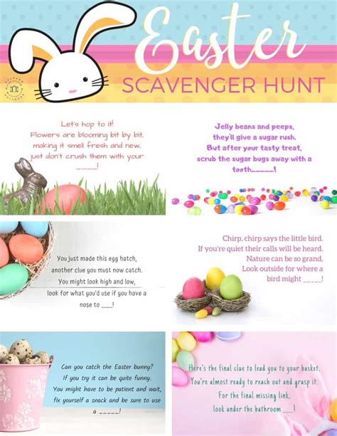 Easter Scavenger Hunt Clues For Hiding Kids Easter Baskets