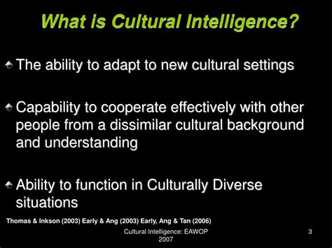 Ppt Cultural Intelligence A Key Competence For Managers In A Diverse