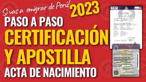 Como Solicitar Y Apostillar Acta De Nacimiento Peruano Paso A Paso