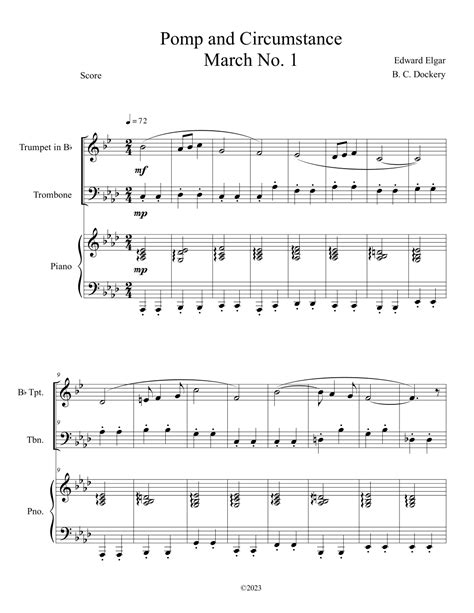 Pomp And Circumstance Trumpet And Trombone Duet With Piano