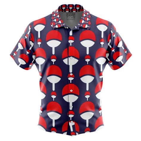 Uchiha Clan Crest Naruto Shippuden Button Up Hawaiian Shirt League Of