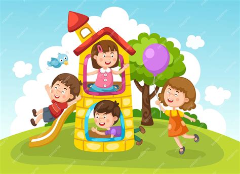 Premium Vector Kids Playing Outside