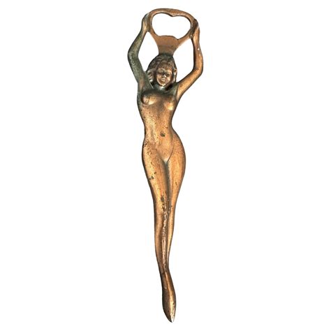 Vintage Metal Nude Girl Bottle Opener MidCentury Modern Metal Breweriana Barware For Sale At StDibs
