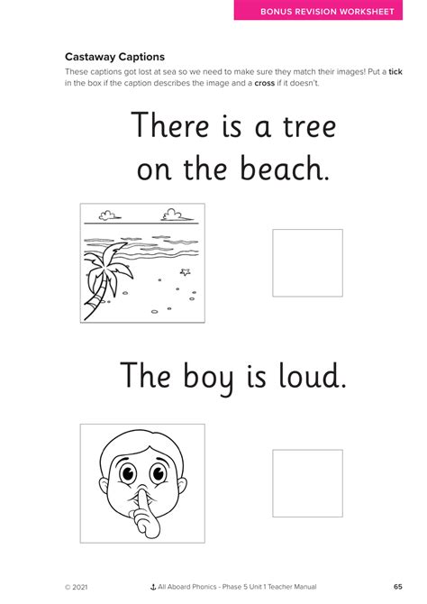 Week 2 Lesson 4 Castaway Captions Activity Phonics Phase 5 Unit 1