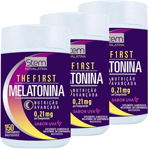 Kit Melatonina Sabor Uva Comprimidos Stem Novalatina Em Promo O