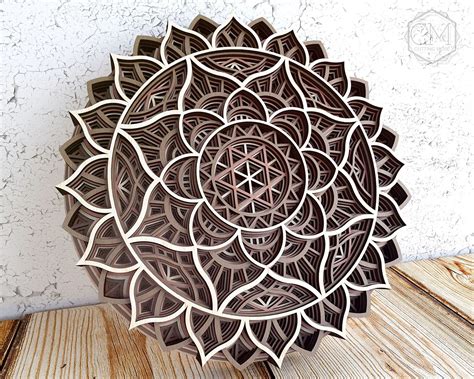 Mandala Dxf Laser Cut Multilayer Mandala Design Layered Laser Etsy