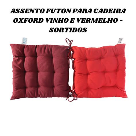 Almofadas De Assento Futon Para Cadeira Oxford Vinho E Vermelho