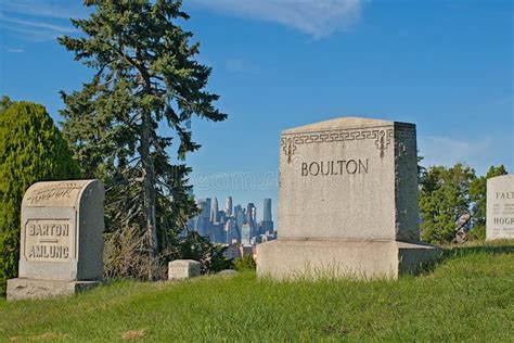 Field With Old Grave Monuments In Green Wood Cemetery Brooklyn