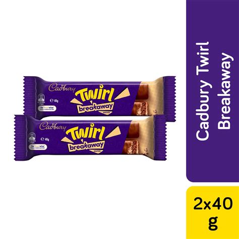 Bundle Of 2 Cadbury Dairy Milk Twirl Breakaway 40g Classic Creamy