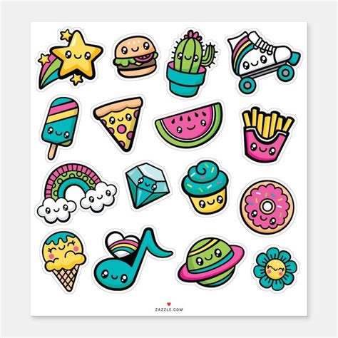 Totally Cute Doodles Vinyl Sticker Zazzle Cute Doodles Doodles