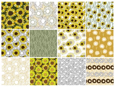 Sunflower Seamless Pattern 44798297 Vector Art At Vecteezy