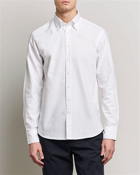 Stenströms Fitted Body Oxford Shirt White at CareOfCarl.com