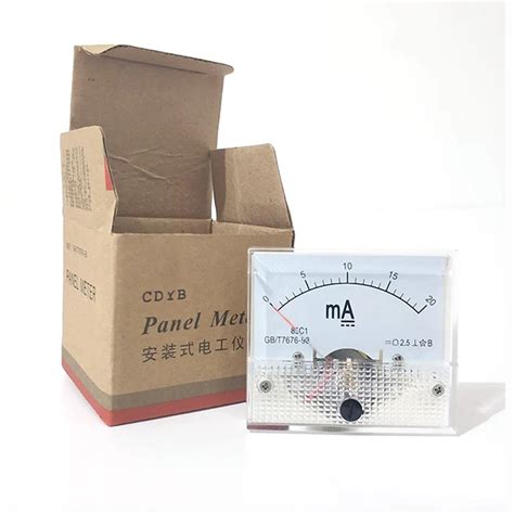 85C1 Ammeter Dc Analog Meter Panel Pointer Type 1mA 2mA 10mA 20mA 50mA