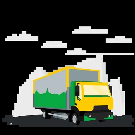 Best Shipping Truck Illustration download in PNG & Vector format