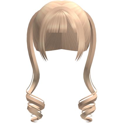 Blonde Curly Pigtails W Bangs Roblox