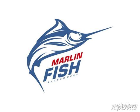 Marlin Fish Logo Design Vector Fishing Logo Design Template Wall