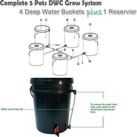 Gallon Round Bucket Deep Water Culture Dwc Hydroponic Grow System Kit