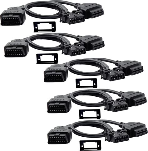 Pack Of 5 Ikkegol Obd2 Obd Ii Full 16 Pin Splitter Y Open Cable J1962 1 Male To 2