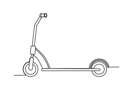 Premium Vector Vector Scooter In Continuous Line Art Drawing Style On