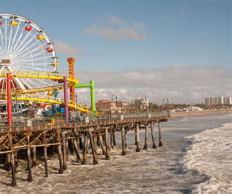 Ferris Wheel in Santa Monica Editorial Stock Photo - Image of ride ...