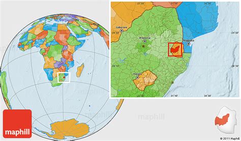 Political Location Map of Manzini