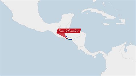 El El Salvador Mapa Destacado En El El Salvador Bandera Colores Y