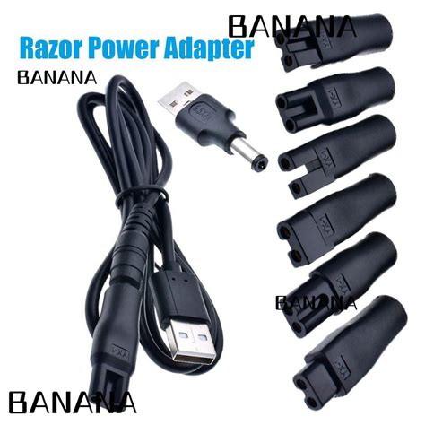 Banana1 อะไหล่สายเชื่อมต่อมีดโกนไฟฟ้า Usb เป็นปลั๊ก 2 ขา 8 ชิ้น ต่อชุด