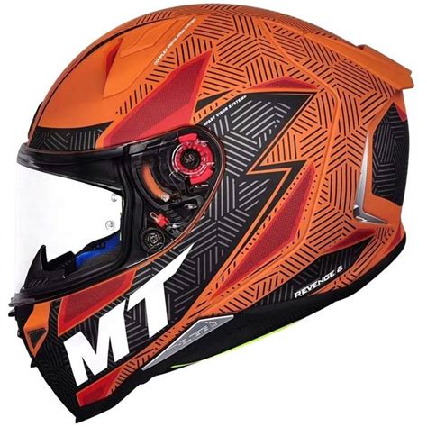 Capacete Mt Revenge Status Laranja Vermelho Preto Fosco Grid Motors