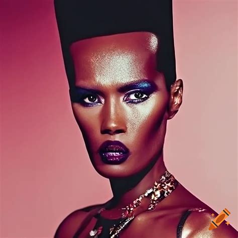 Grace Jones Captivating Androgynous Pop Icon Striking A Pose On Craiyon