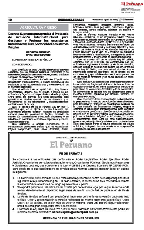 Decreto Supremo N Minagri Decreto Supremo Que Aprueba El