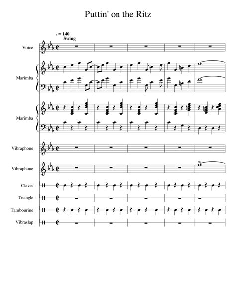 Puttinontheritz Sheet Music For Vocals Tambourine Vibraphone