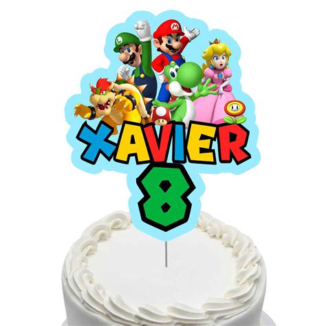 Super Mario Personalised Cake Topper Tic Tac Top