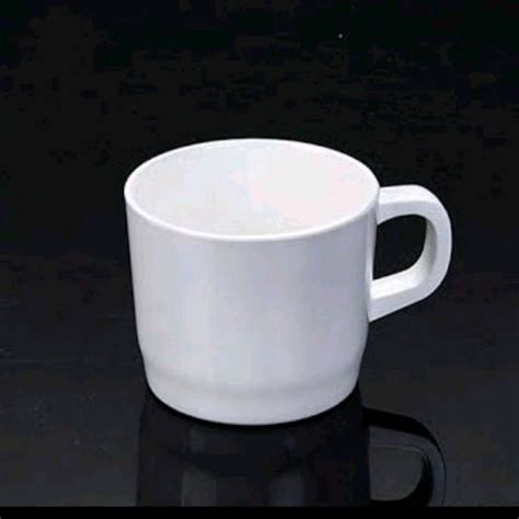 Jual Tea Cup Cangkir Putih Polos Gagang Melamin Premium Onyx Saji Minum