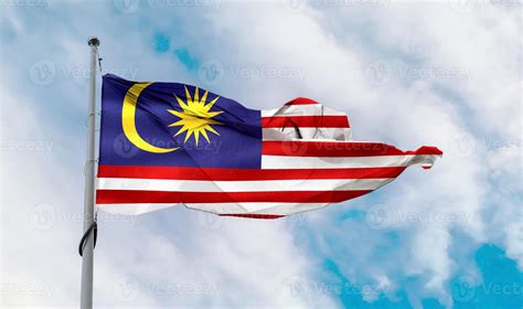 Malaysia flag - realistic waving fabric flag. 9404582 Stock Photo at