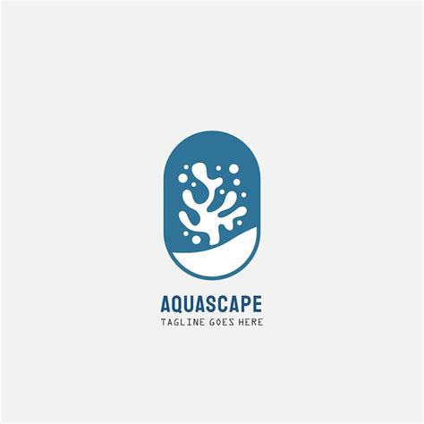 Premium Vector Aquascape Logo Design Template Aquarium And Seaweed